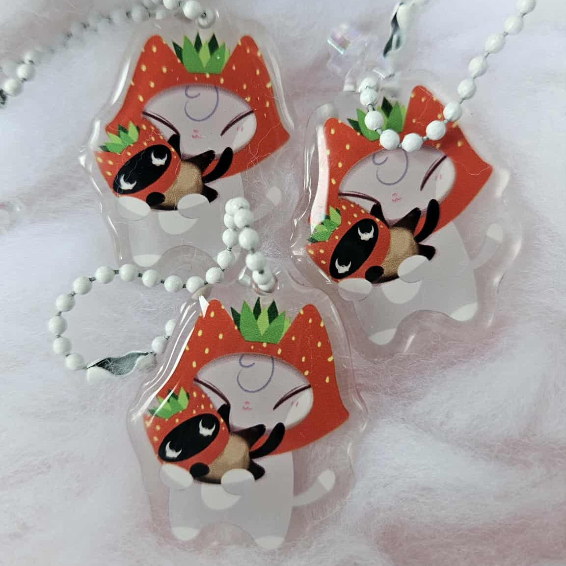 Strawberry Kitties Keychain