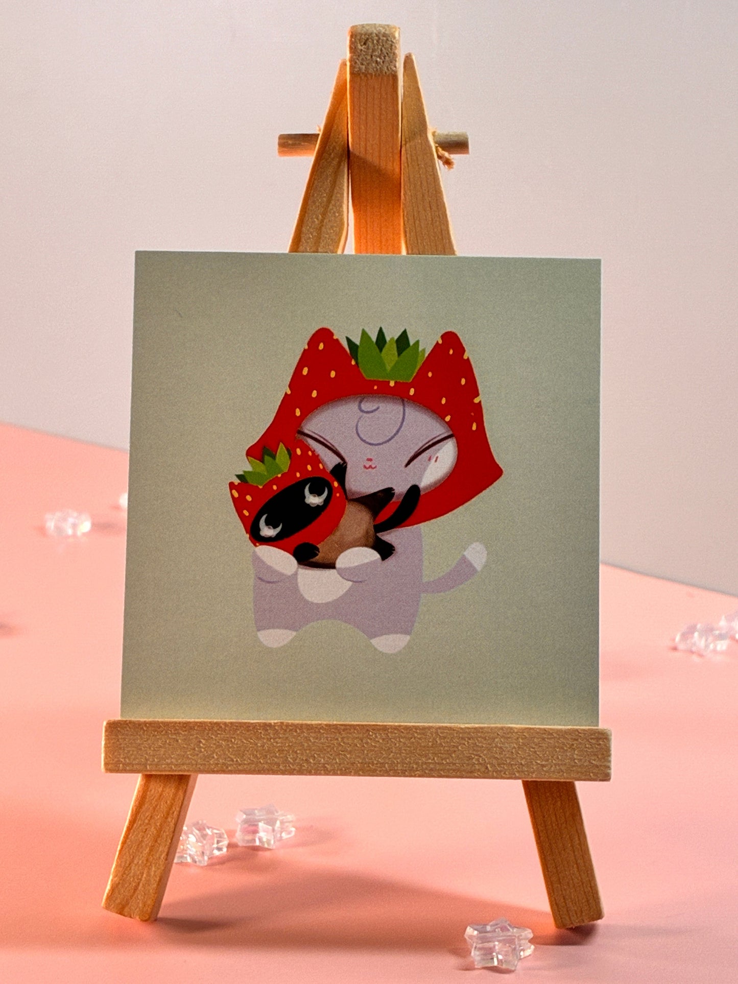 Strawberry Kitties Mini Print