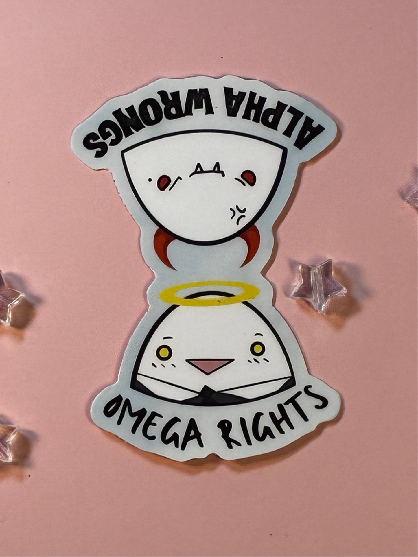 Omega Rights Alpha Wrongs Sticker