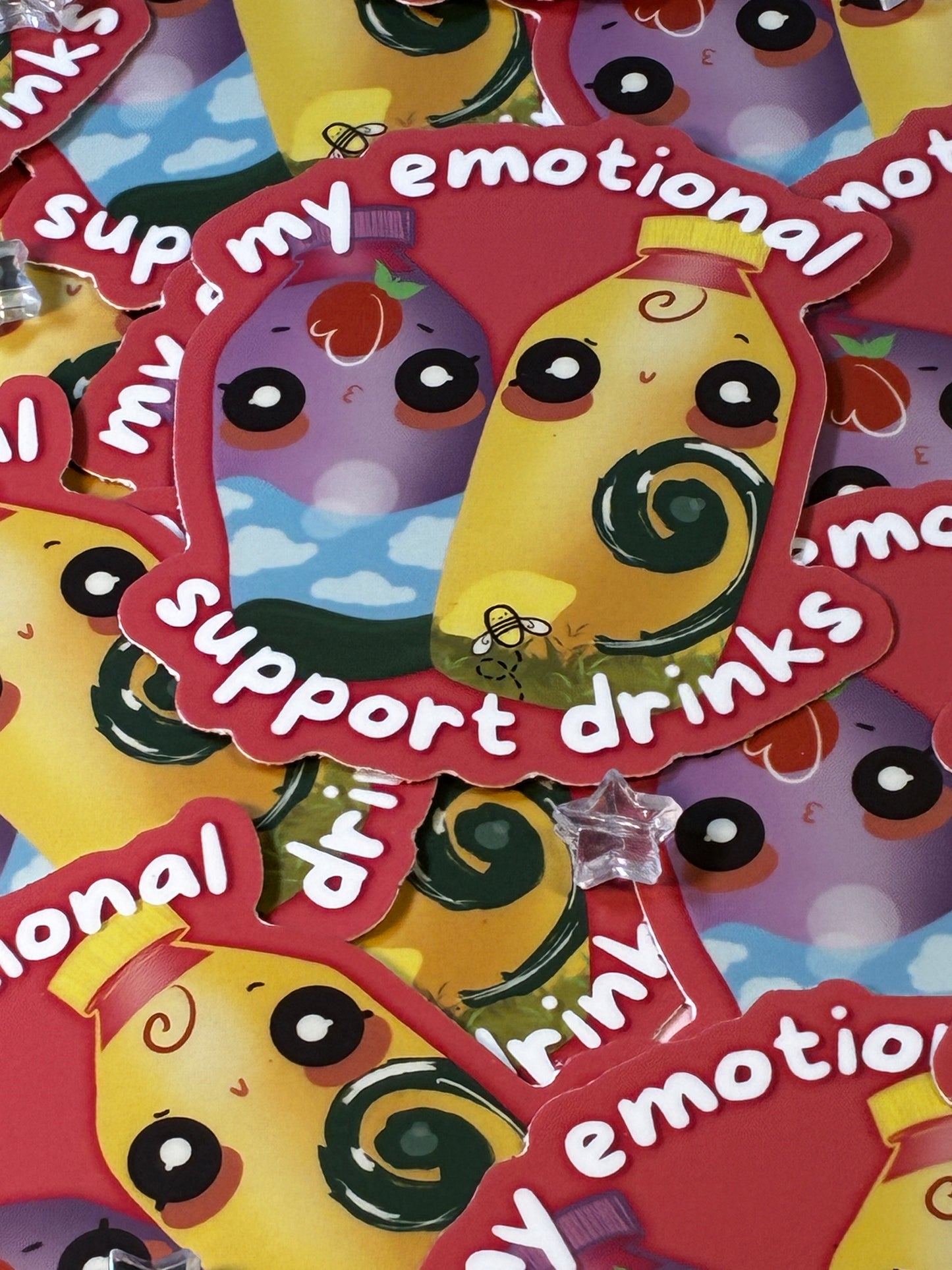 Emotional Support Drinks Sticker