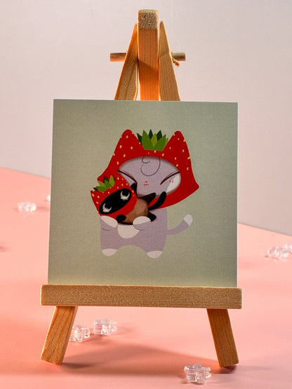 Strawberry Kitties Mini Print