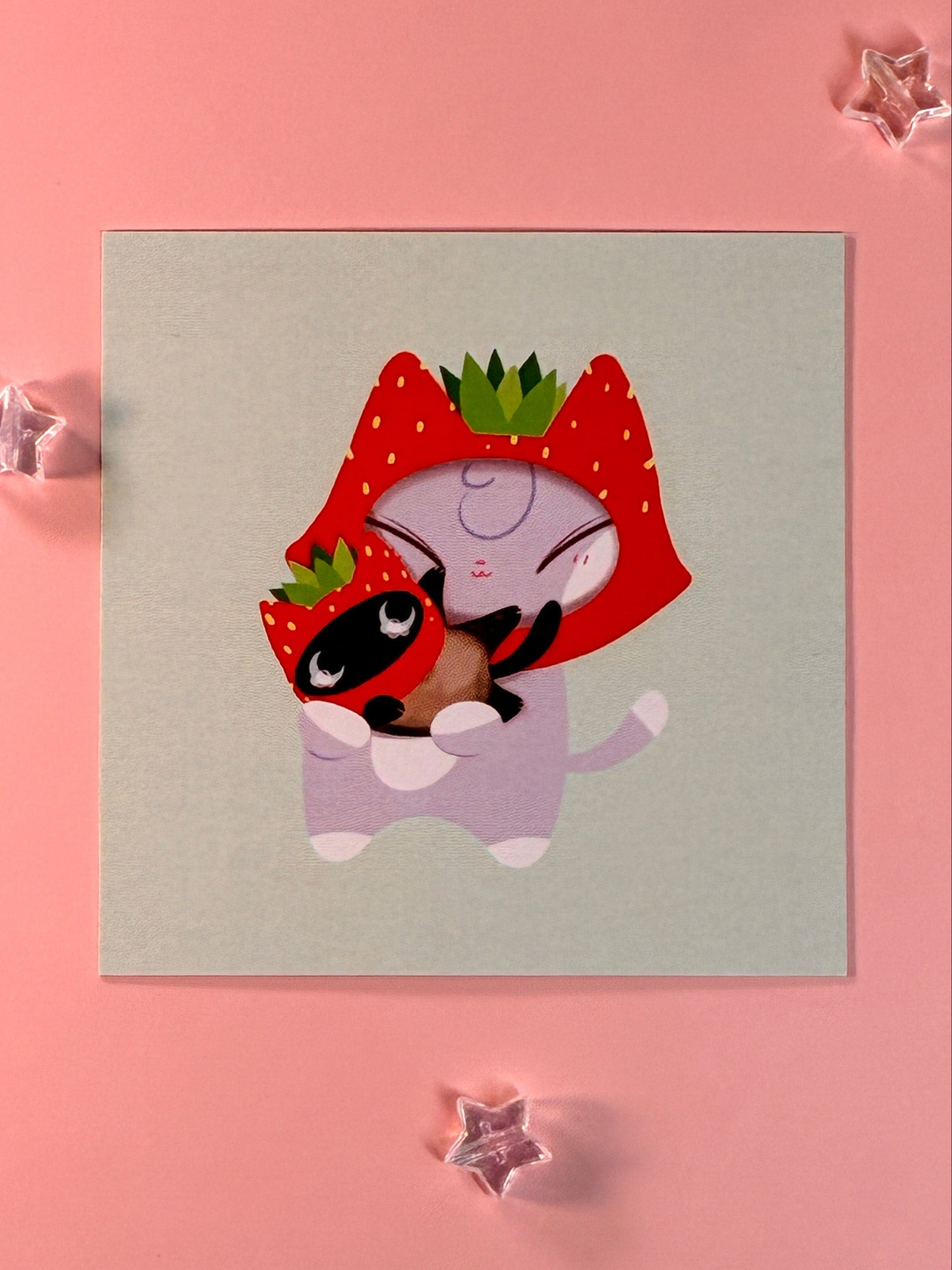 Strawberry Kitties Mini Print