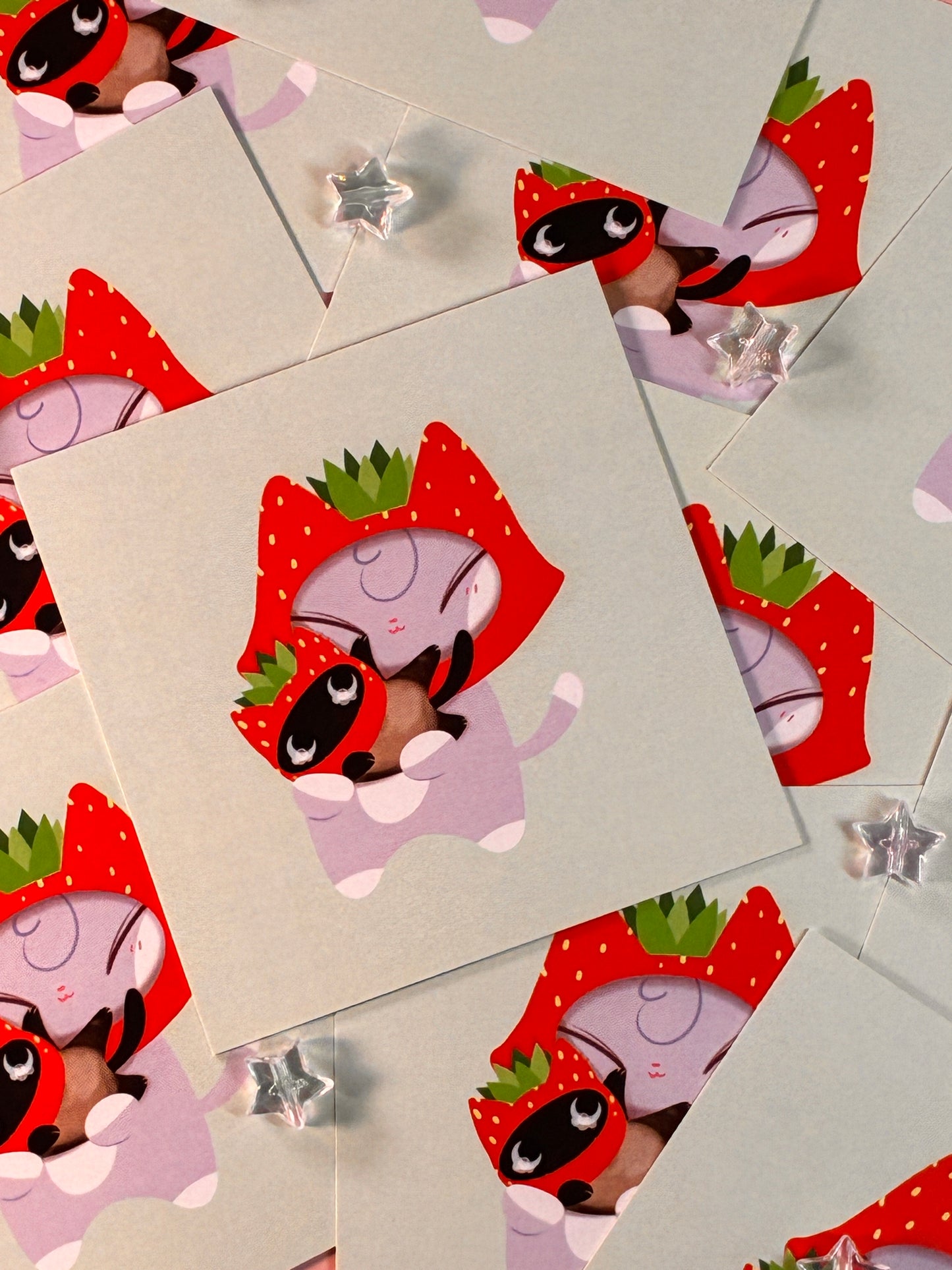 Strawberry Kitties Mini Print