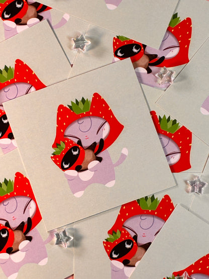 Strawberry Kitties Mini Print