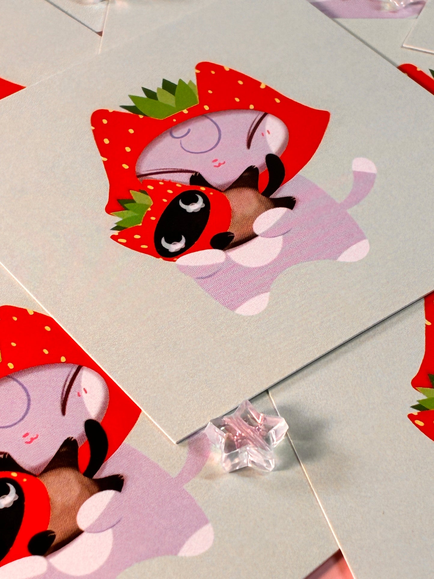 Strawberry Kitties Mini Print