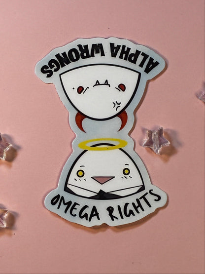 Omega Rights Alpha Wrongs Sticker
