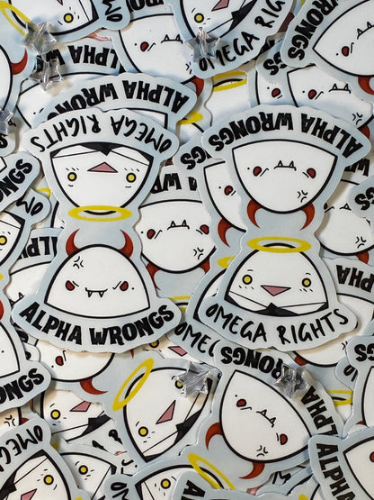 Omega Rights Alpha Wrongs Sticker