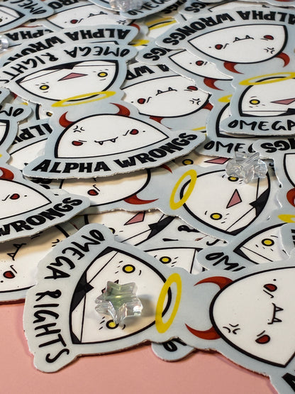 Omega Rights Alpha Wrongs Sticker