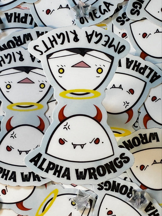 Omega Rights Alpha Wrongs Sticker