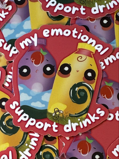 Emotional Support Drinks Sticker