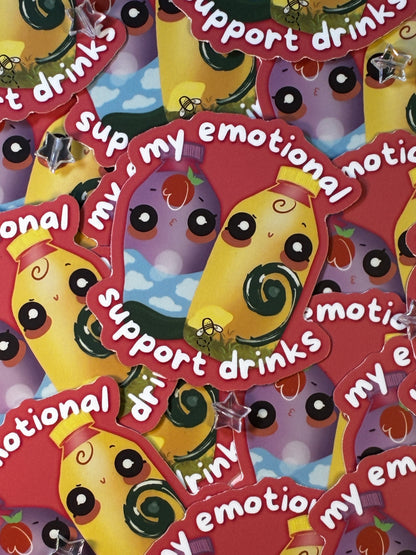 Emotional Support Drinks Sticker