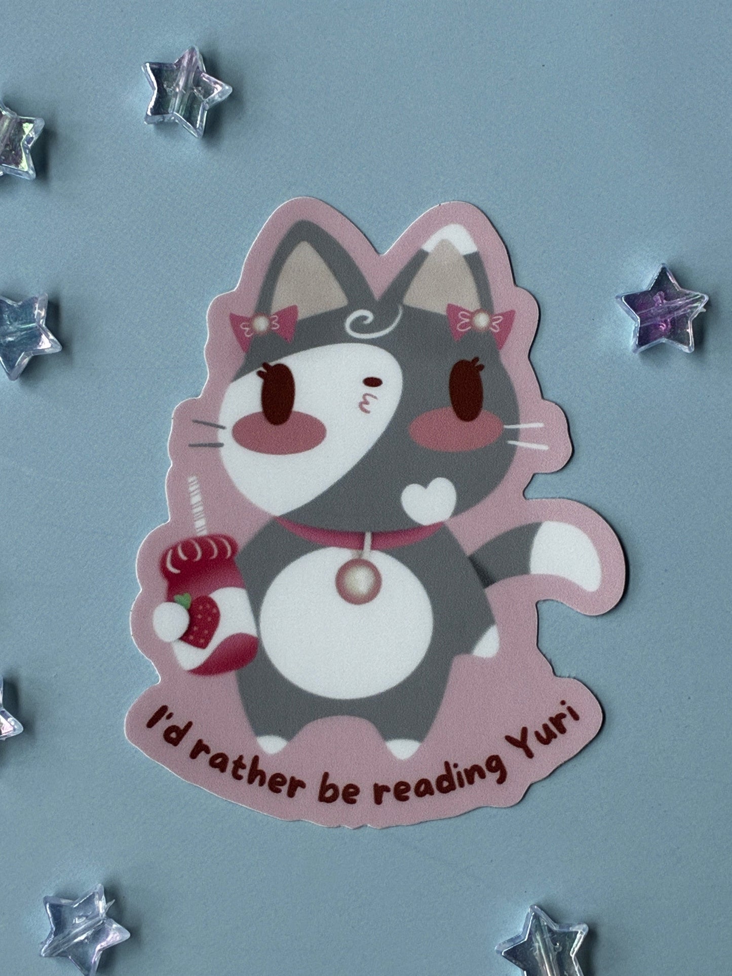I'd Rather Yuri Kitty Sticker