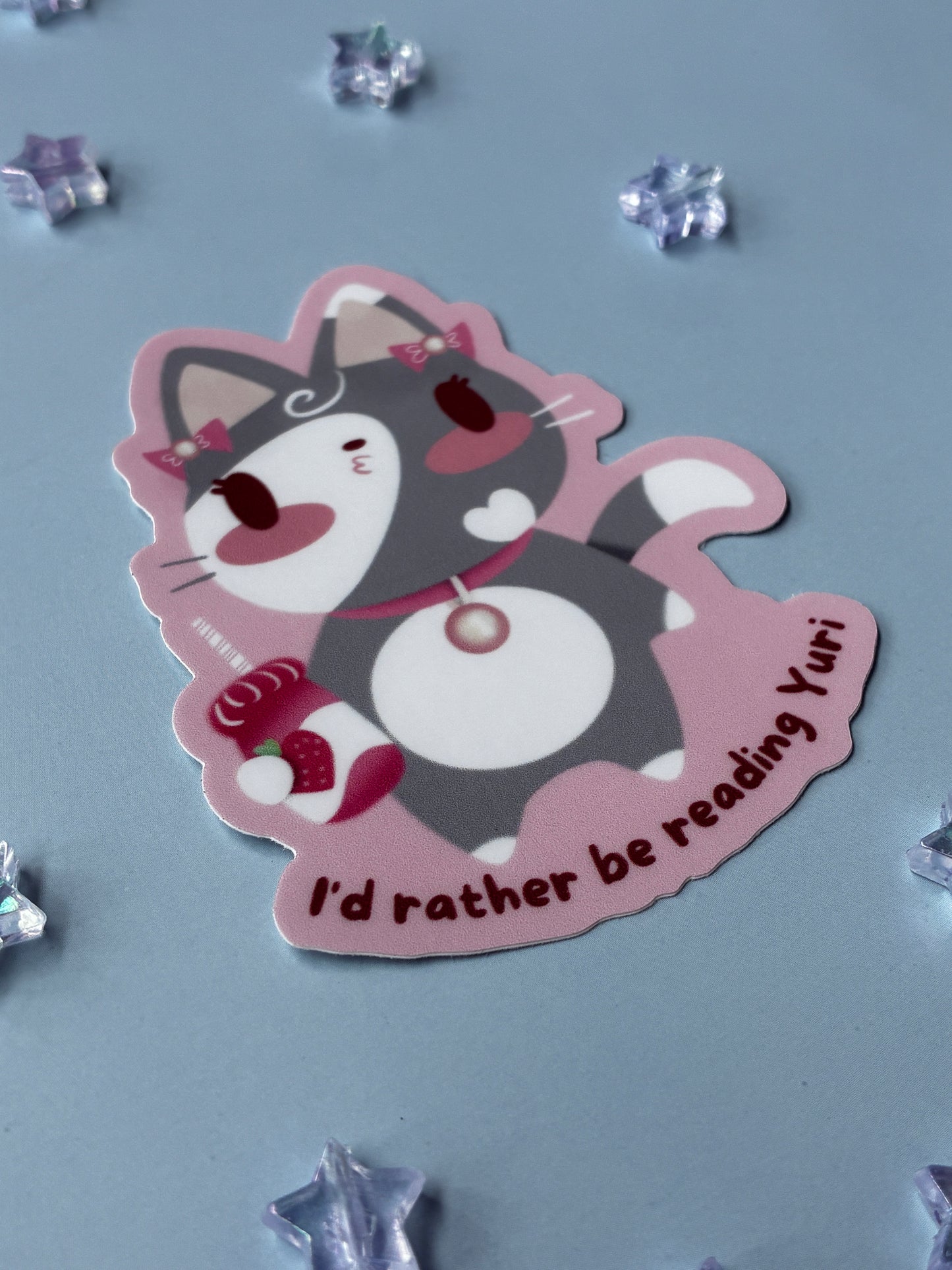 I'd Rather Yuri Kitty Sticker